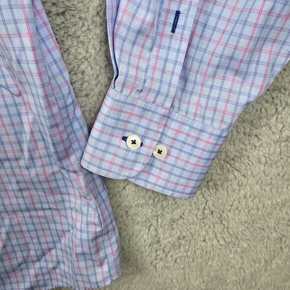 UNTUCKit Wrinkle Free Men's Long Sleeve Button-Down Pocket Shirt Blue 2XL - Picture 5 of 14